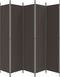 vidaXL - Kamerscherm - met - 5 - panelen - 250x220 - cm - stof - bruin