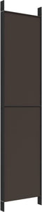 vidaXL - Kamerscherm - met - 5 - panelen - 250x220 - cm - stof - bruin