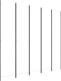 vidaXL - Kamerscherm - met - 5 - panelen - 250x220 - cm - stof - wit