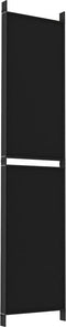vidaXL - Kamerscherm - met - 5 - panelen - 250x220 - cm - stof - zwart