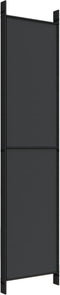 vidaXL - Kamerscherm - met - 5 - panelen - 250x220 - cm - stof - zwart