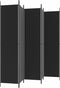 vidaXL - Kamerscherm - met - 5 - panelen - 250x220 - cm - stof - zwart