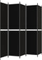 vidaXL - Kamerscherm - met - 5 - panelen - 250x220 - cm - stof - zwart