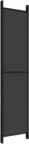 vidaXL - Kamerscherm - met - 5 - panelen - 250x220 - cm - stof - zwart