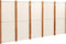 vidaXL - Kamerscherm - met - 5 - panelen - 350x180 - cm - crèmewit