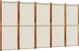 vidaXL - Kamerscherm - met - 5 - panelen - 350x180 - cm - lichtgrijs