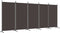 vidaXL - Kamerscherm - met - 5 - panelen - 433x180 - cm - stof - bruin