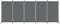 vidaXL - Kamerscherm - met - 5 - panelen - 433x180 - cm - stof - antracietkleurig