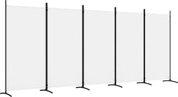 vidaXL - Kamerscherm - met - 5 - panelen - 433x180 - cm - stof - wit