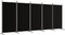 vidaXL - Kamerscherm - met - 5 - panelen - 433x180 - cm - stof - zwart