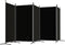 vidaXL - Kamerscherm - met - 5 - panelen - 433x180 - cm - stof - zwart