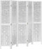 vidaXL - Kamerscherm - met - 5 - panelen - massief - paulowniahout - wit