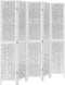 vidaXL - Kamerscherm - met - 5 - panelen - massief - paulowniahout - wit