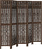 vidaXL - Kamerscherm - met - 5 - panelen - massief - paulowniahout - donkerbruin