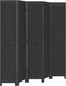 vidaXL - Kamerscherm - met - 5 - panelen - massief - paulowniahout - zwart