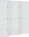 vidaXL - Kamerscherm - met - 5 - panelen - massief - paulowniahout - wit
