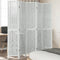 vidaXL - Kamerscherm - met - 5 - panelen - massief - paulowniahout - wit