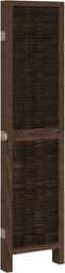 vidaXL - Kamerscherm - met - 5 - panelen - massief - paulowniahout - donkerbruin