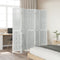 vidaXL - Kamerscherm - met - 5 - panelen - massief - paulowniahout - wit