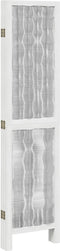 vidaXL - Kamerscherm - met - 5 - panelen - massief - paulowniahout - wit
