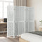 vidaXL - Kamerscherm - met - 5 - panelen - massief - paulowniahout - wit