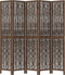 vidaXL - Kamerscherm - met - 5 - panelen - massief - paulowniahout - donkerbruin
