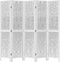 vidaXL - Kamerscherm - met - 5 - panelen - massief - paulowniahout - wit