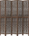 vidaXL - Kamerscherm - met - 5 - panelen - massief - paulowniahout - donkerbruin