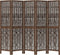 vidaXL - Kamerscherm - met - 5 - panelen - massief - paulowniahout - donkerbruin