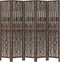 vidaXL - Kamerscherm - met - 5 - panelen - massief - paulowniahout - donkerbruin