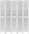 vidaXL - Kamerscherm - met - 5 - panelen - massief - paulowniahout - wit