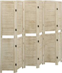 vidaXL - Kamerscherm - met - 6 - panelen - 210x165 - cm - massief - paulowniahout