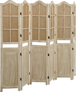 vidaXL - Kamerscherm - met - 6 - panelen - 214x165 - cm - stof - bruin