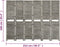 vidaXL - Kamerscherm - met - 6 - panelen - 214x166 - cm - massief - hout - grijs