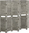 vidaXL - Kamerscherm - met - 6 - panelen - 214x166 - cm - massief - hout - grijs