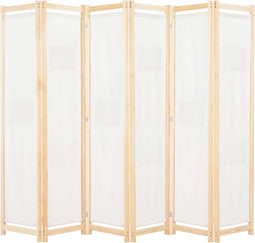 vidaXL - Kamerscherm - met - 6 - panelen - 240x170x4 - cm - stof - crème