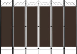 vidaXL - Kamerscherm - met - 6 - panelen - 240x180 - cm - bruin