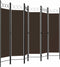 vidaXL - Kamerscherm - met - 6 - panelen - 240x180 - cm - bruin