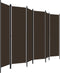 vidaXL - Kamerscherm - met - 6 - panelen - 300x180 - cm - bruin