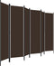 vidaXL - Kamerscherm - met - 6 - panelen - 300x180 - cm - bruin