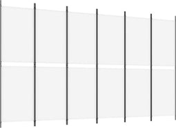 vidaXL - Kamerscherm - met - 6 - panelen - 300x180 - cm - stof - wit