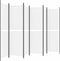 vidaXL - Kamerscherm - met - 6 - panelen - 300x180 - cm - stof - wit