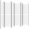 vidaXL - Kamerscherm - met - 6 - panelen - 300x180 - cm - stof - wit