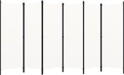 vidaXL - Kamerscherm - met - 6 - panelen - 300x180 - cm - wit