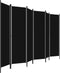 vidaXL - Kamerscherm - met - 6 - panelen - 300x180 - cm - zwart