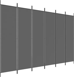 vidaXL - Kamerscherm - met - 6 - panelen - 300x200 - cm - stof - antracietkleurig