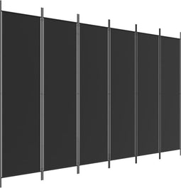 vidaXL - Kamerscherm - met - 6 - panelen - 300x200 - cm - stof - zwart