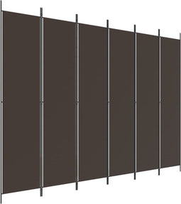 vidaXL - Kamerscherm - met - 6 - panelen - 300x220 - cm - stof - bruin