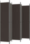 vidaXL - Kamerscherm - met - 6 - panelen - 300x220 - cm - stof - bruin