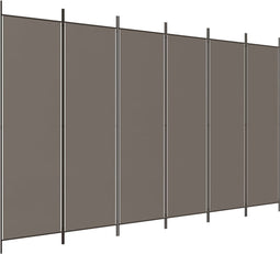 vidaXL - Kamerscherm - met - 6 - panelen - 300x220 - cm - stof - antracietkleurig